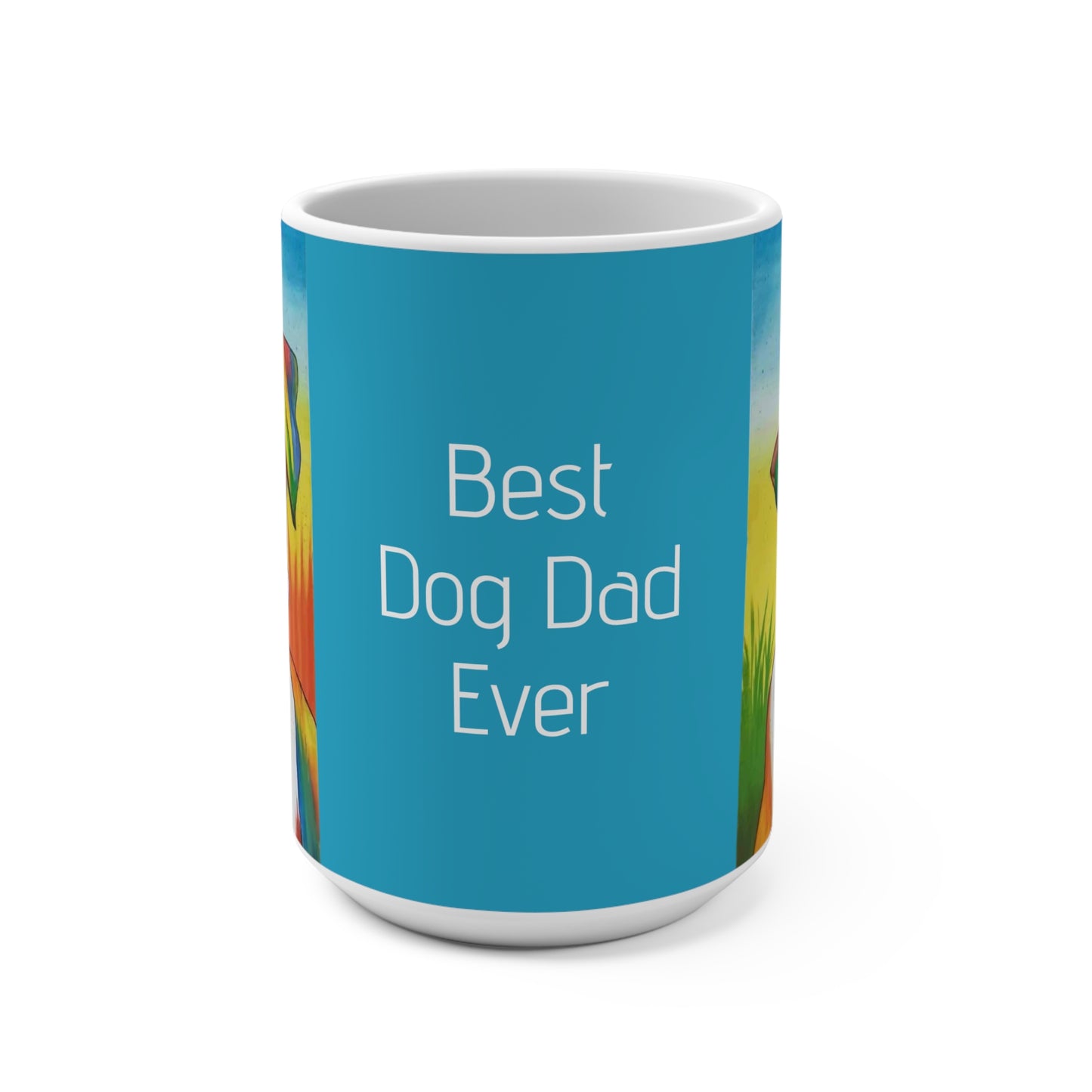 Best Dog Dad Ever Colorful Ceramic Coffee Mug 15oz