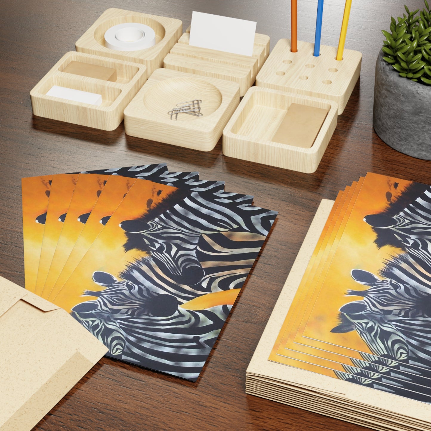 Zebra Greeting Cards (10-pcs)