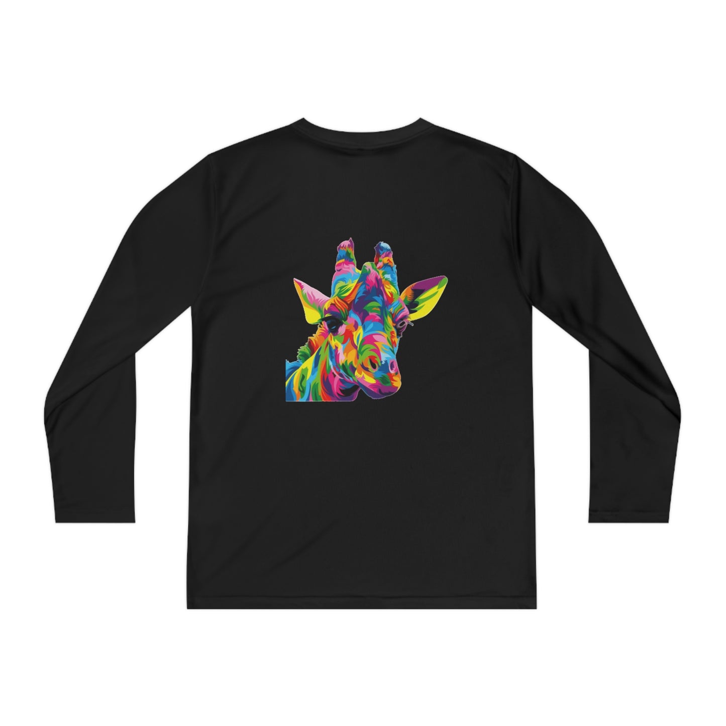 Black T-shirt with Colorful Giraffe Sport-Tek PosiCharge ® Competitor™ tee