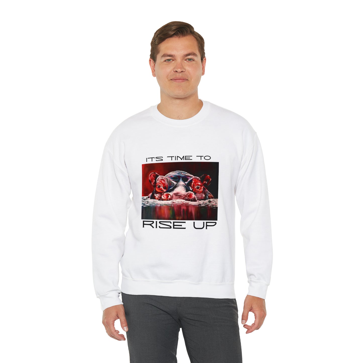 RISE UP HIPPO Unisex Heavy Blend™ Crewneck Sweatshirt