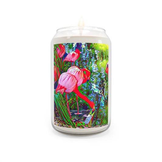 Brilliant and Colorful Flamingo with a Variety of Scents -  Candle, 13.75oz