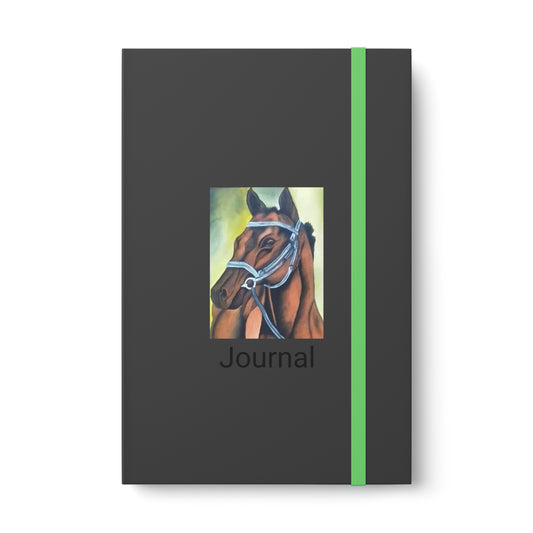 "The Mare" Horse cover Journal Notebook with 192 Color Contrasting Edged Pages Artwork designed by African Artist, Wambi Joseph