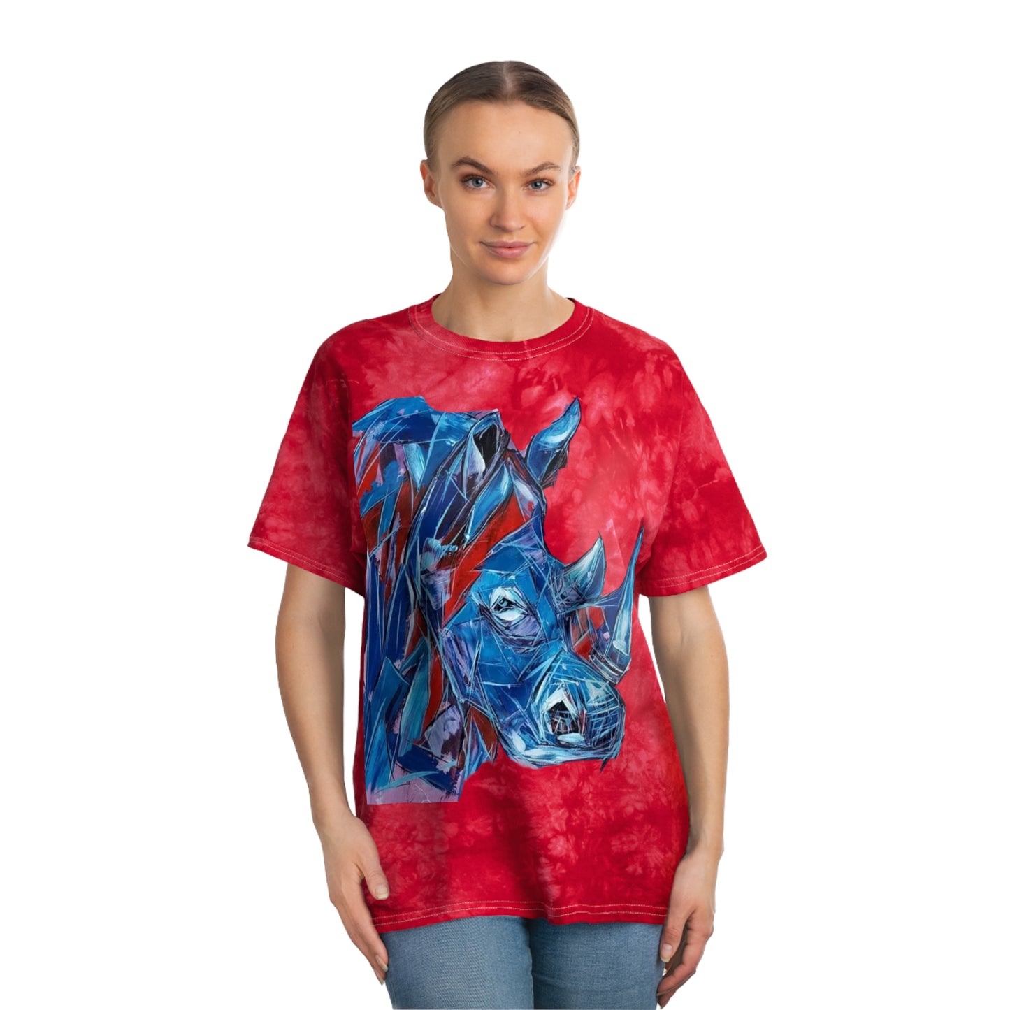 African Rhino Tie-Dye Tee, Crystal