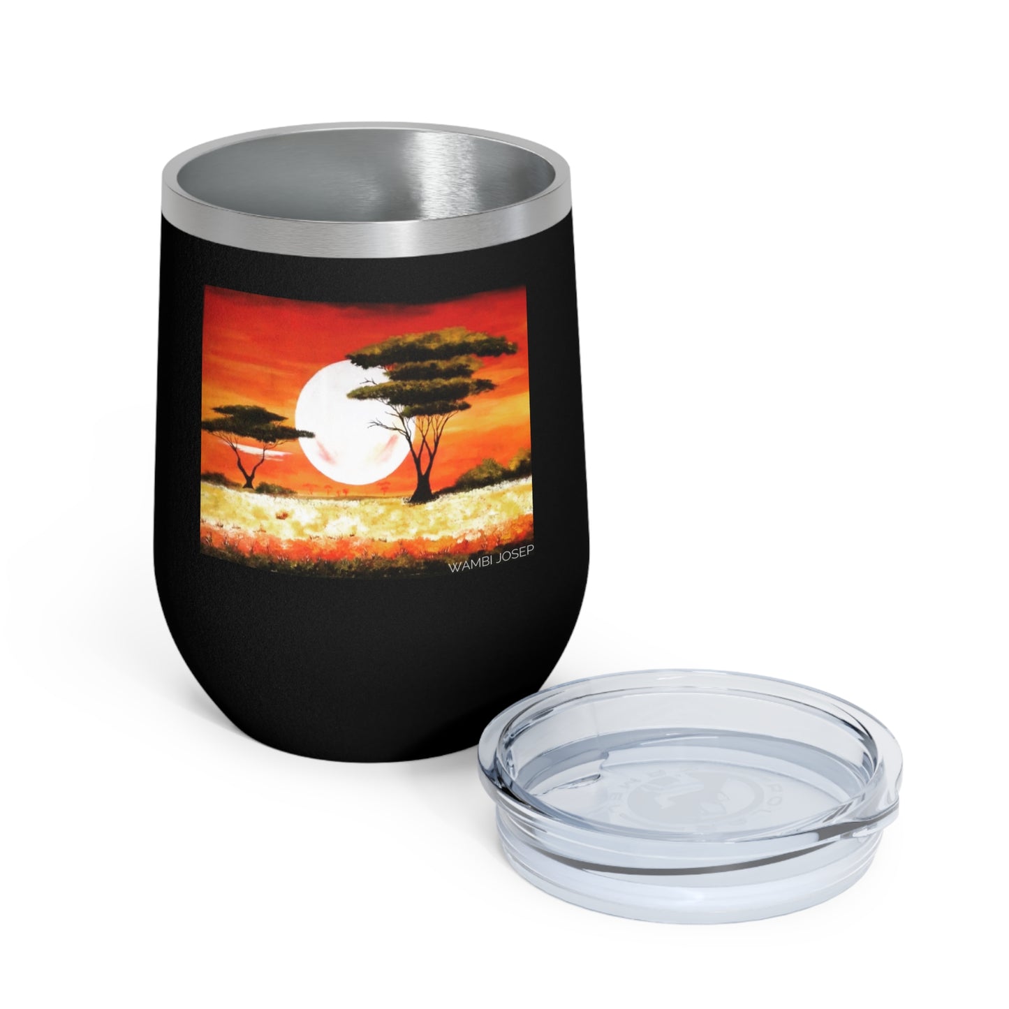 "Moon Lit Savannah" African Artwork on a 12oz Insulated Tumbler