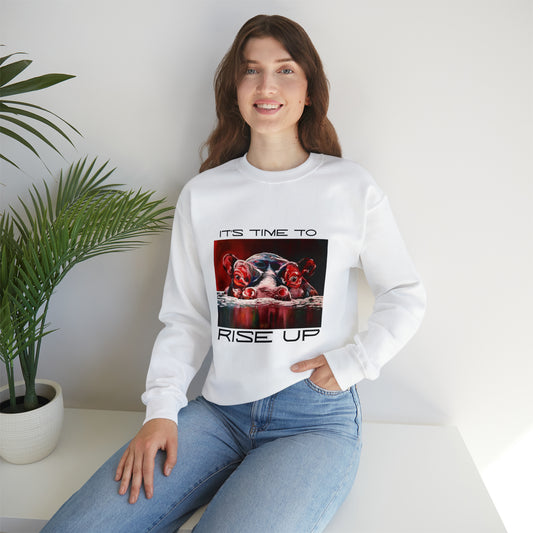 RISE UP HIPPO Unisex Heavy Blend™ Crewneck Sweatshirt