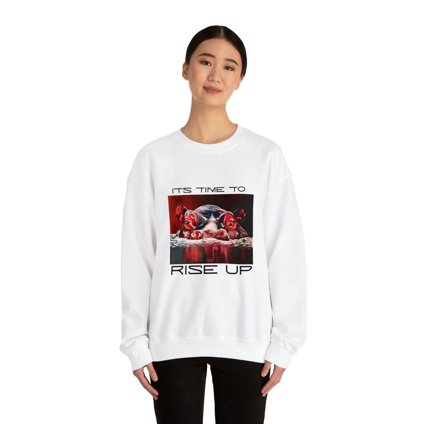 RISE UP HIPPO Unisex Heavy Blend™ Crewneck Sweatshirt