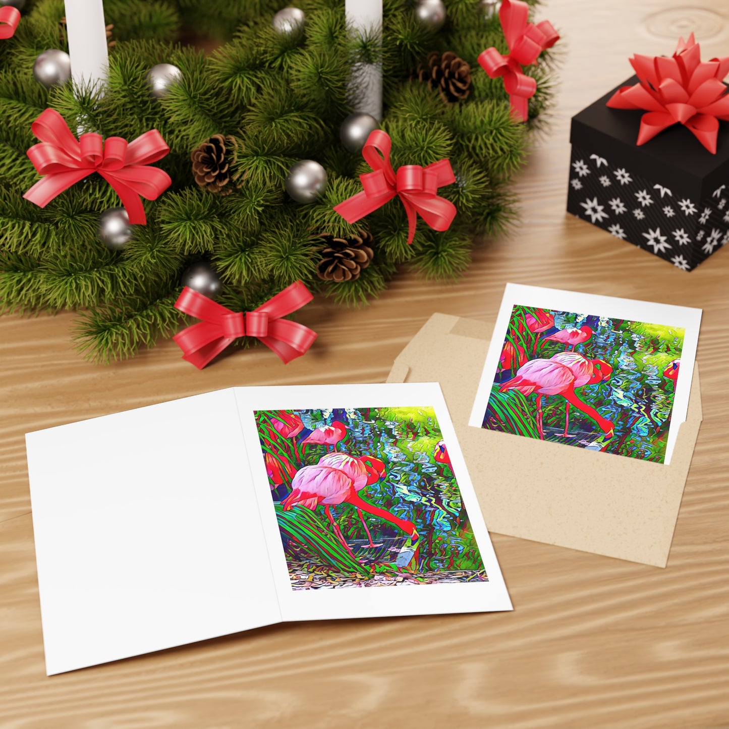 Beautiful Flamingo Greeting Cards (1 or 10-pcs)