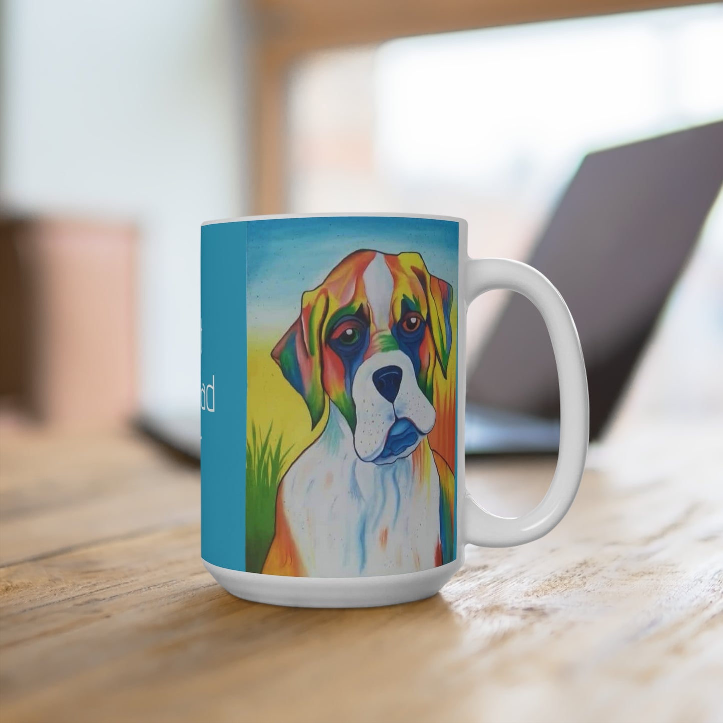 Best Dog Dad Ever Colorful Ceramic Coffee Mug 15oz