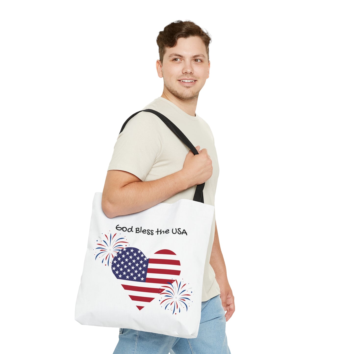 God Bless the USA Stars and Stripes Tote Bag