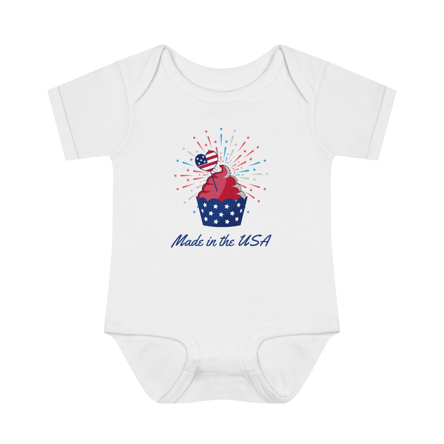 "Made in the USA" American Patriot Infant Baby Rib Bodysuit 100% Cotton