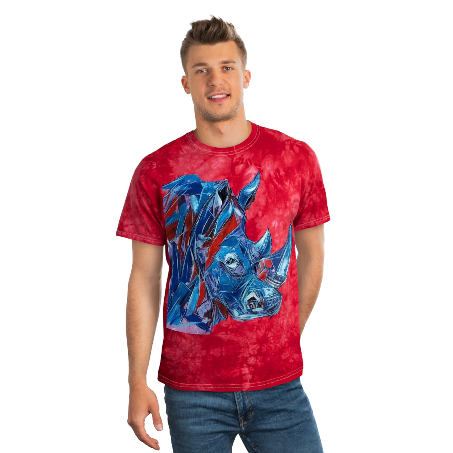 African Rhino Tie-Dye Tee, Crystal