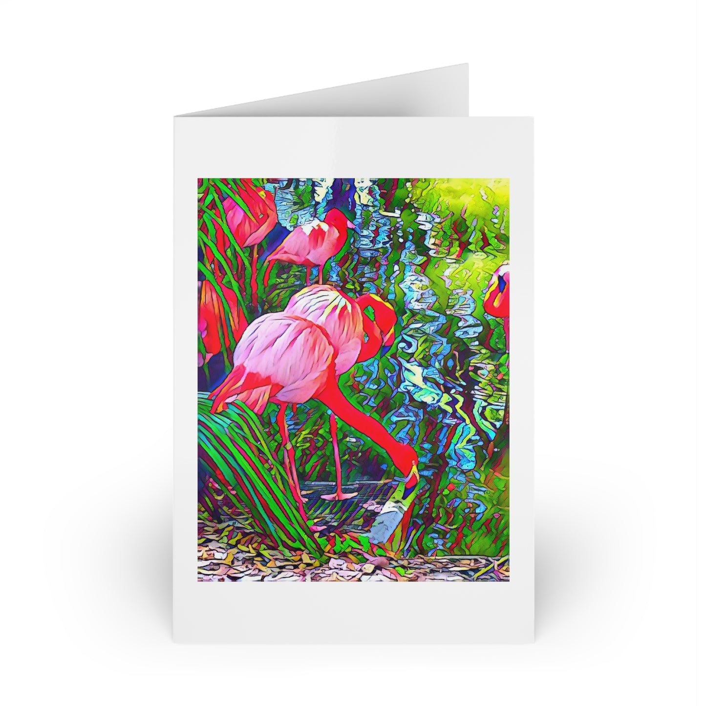 Beautiful Flamingo Greeting Cards (1 or 10-pcs)