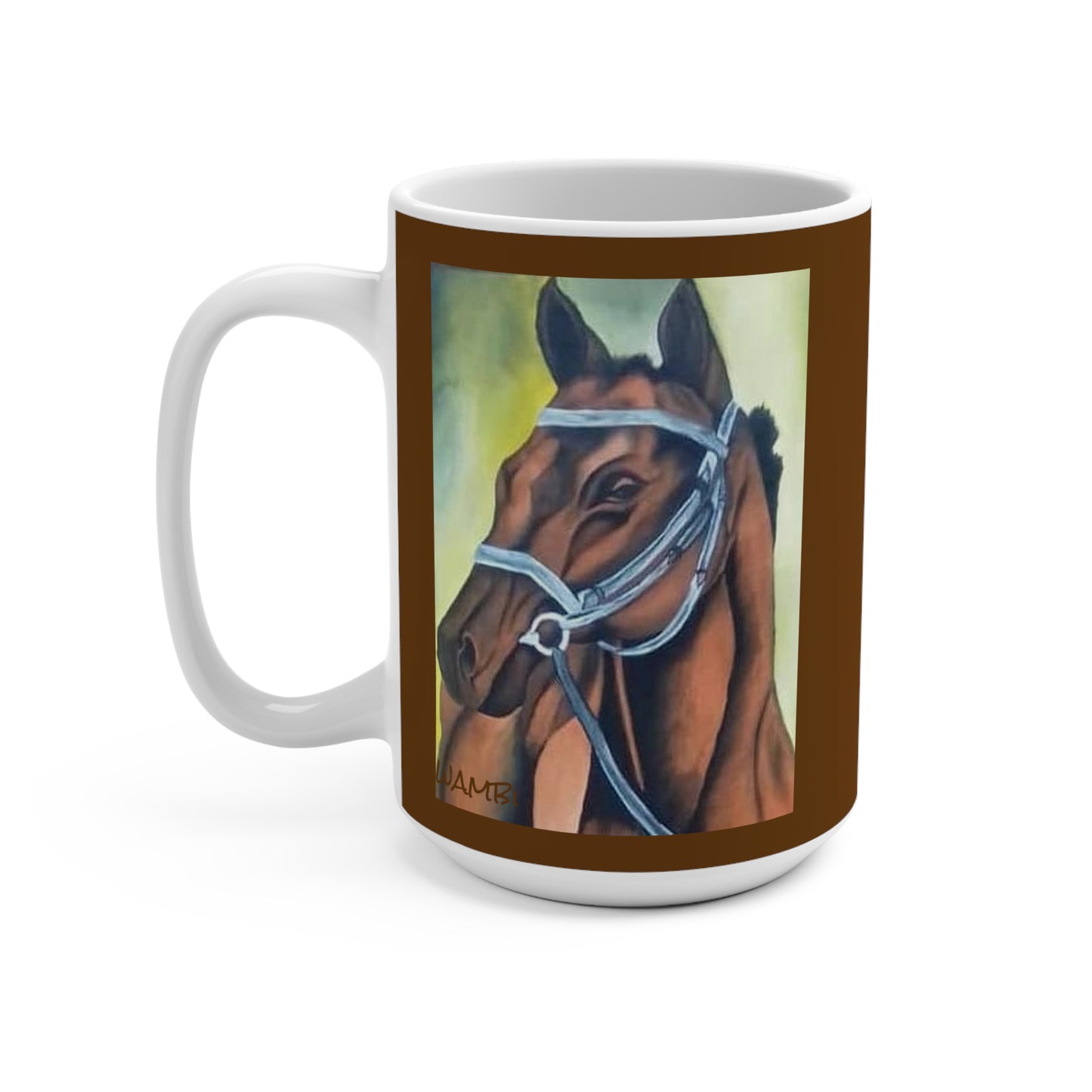 Horse lovers Ceramic Coffee Mug 15oz Artwork done by Wambi Joseph