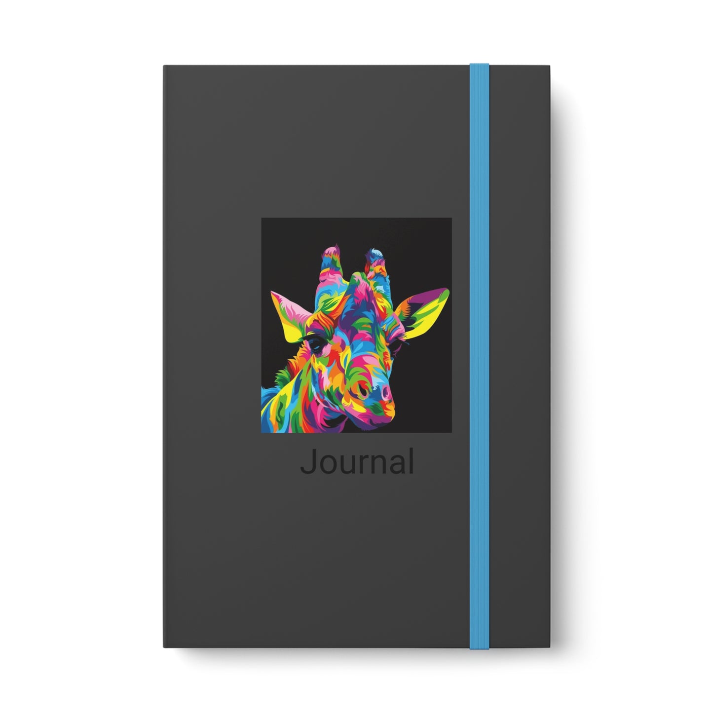 "Be Bold" Color Contrast Notebook with Multicolored Giraffe -  Ruled pages with Artwork and design by African Artist Wambi Joseph