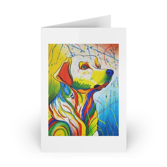 Colorful Puppy Love Greeting Cards (10-pcs)  Artwork done by African Artist, Wambi Joseph