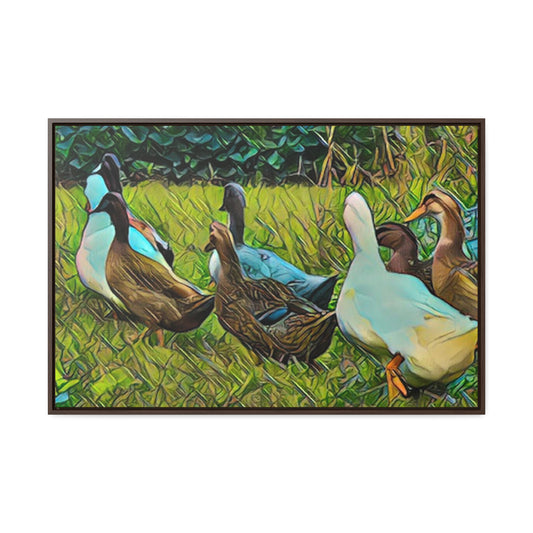 "Ducks in a Row.."  Beautiful Framed Canvas Print