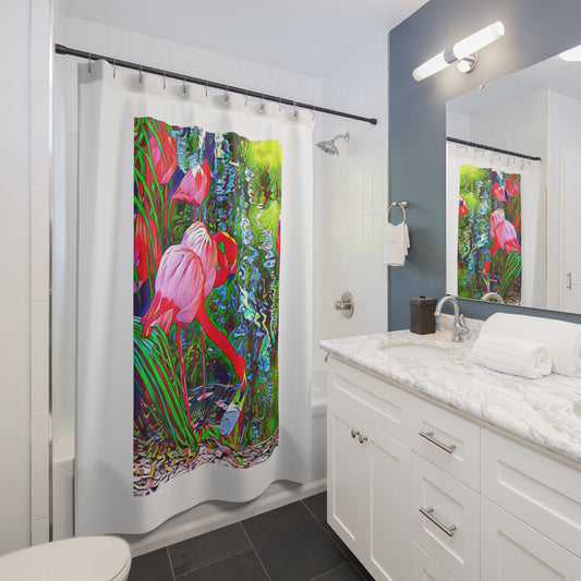 The Ultimate Flamingo Shower Curtain 71" x 74"