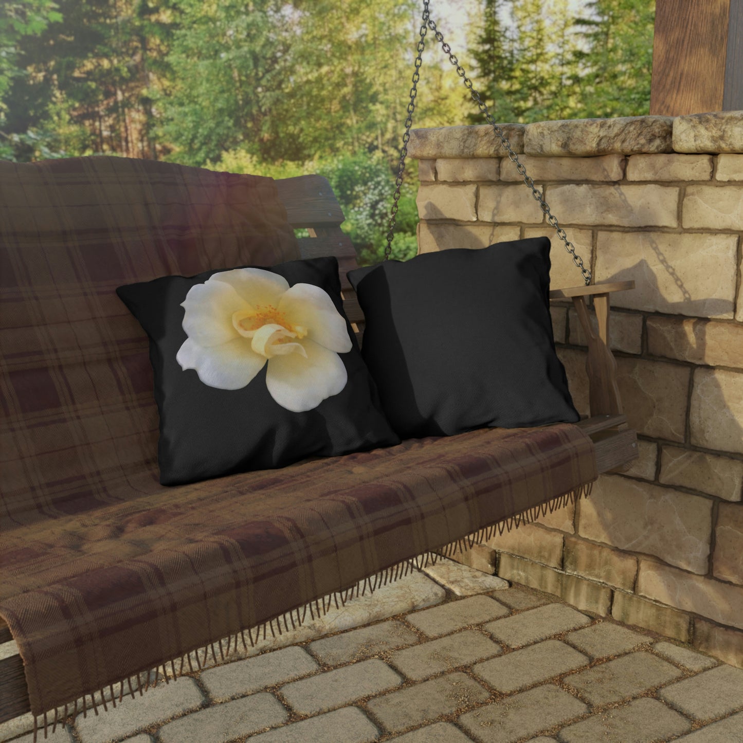 Sweet Yellow Rose Outdoor Pillows