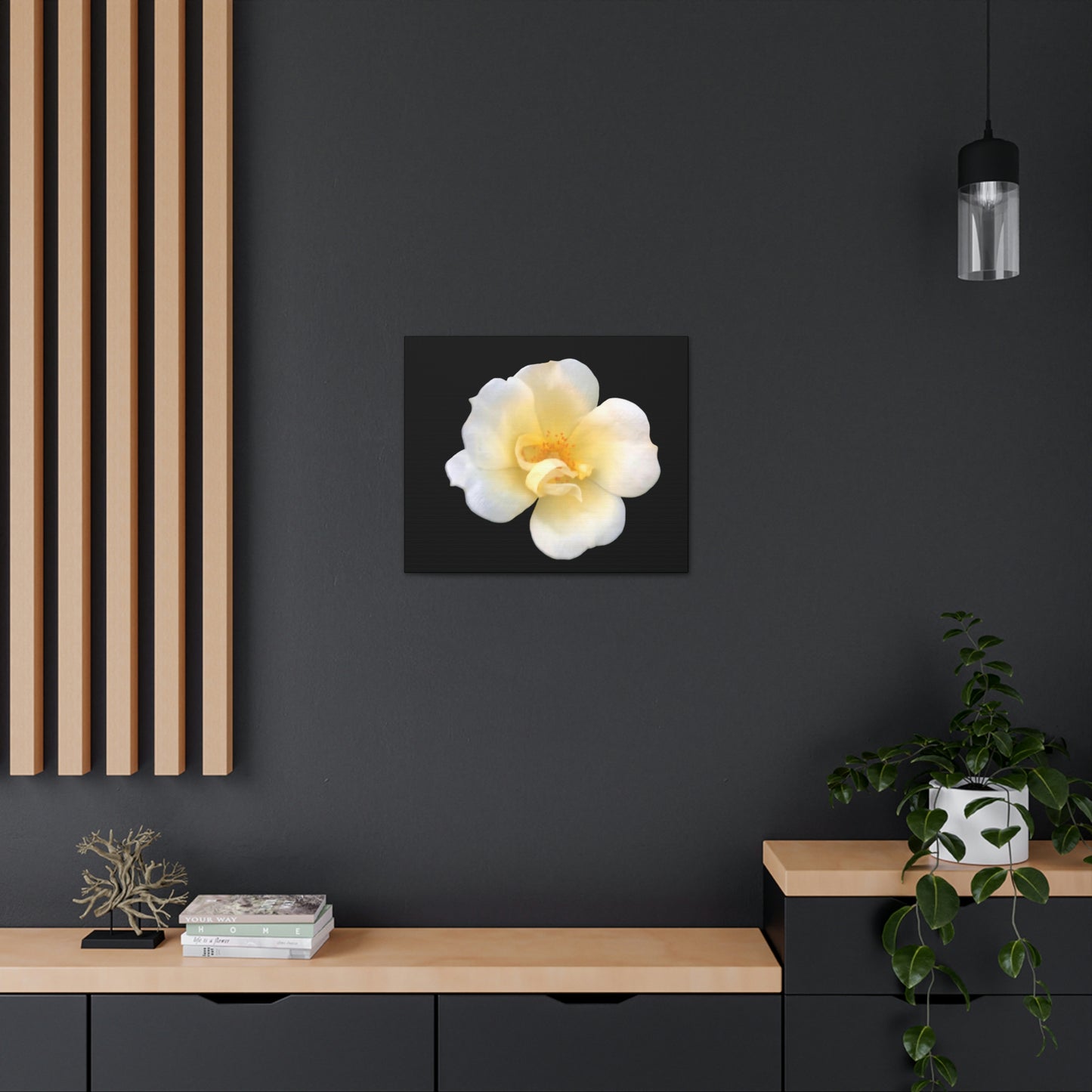 Delicate Yellow Rose print on Canvas Gallery Wrap