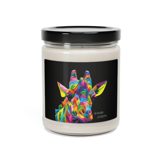 Colorful Giraffe - by African Artist, Wambi Joesph - Scented Soy Candle, 9oz