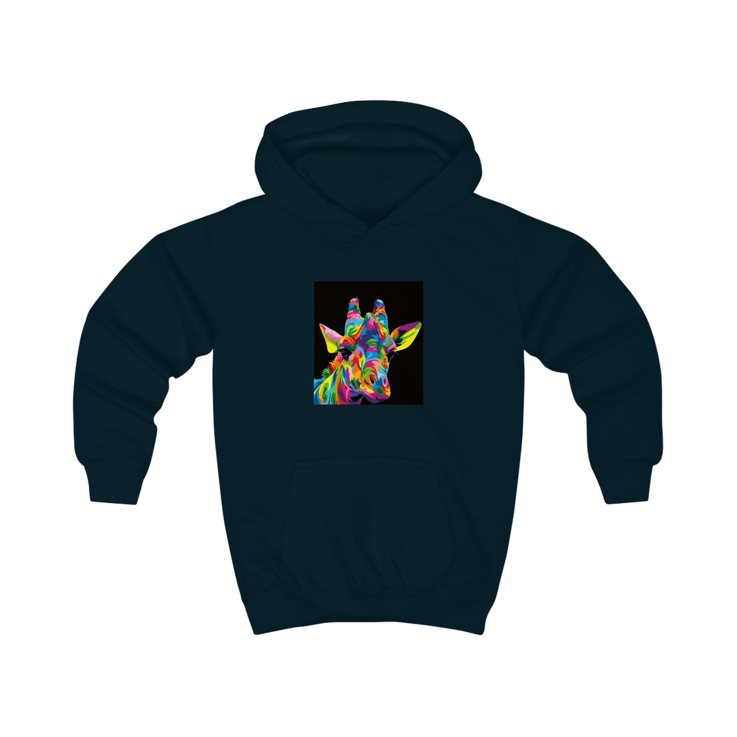 "Be Bold" Multicolored Giraffe Kids Unisex Soft Cotton Black Hoodie