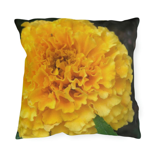 Brilliant Marigold Floral Outdoor Pillows