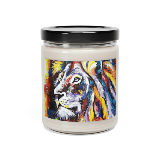 Colorful African Lion - Scented Soy Candle, 9oz