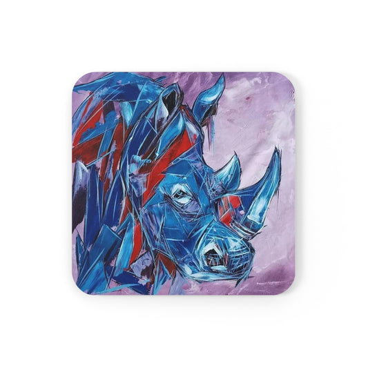 Unique African Blue Rhino Cork Back Coaster - 1 piece