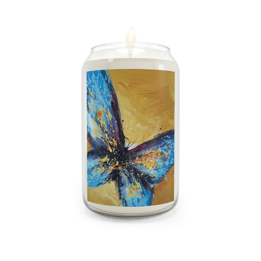 Blue Butterfly, by African Artist, Wambi Joseph - Scented Candle, 13.75oz