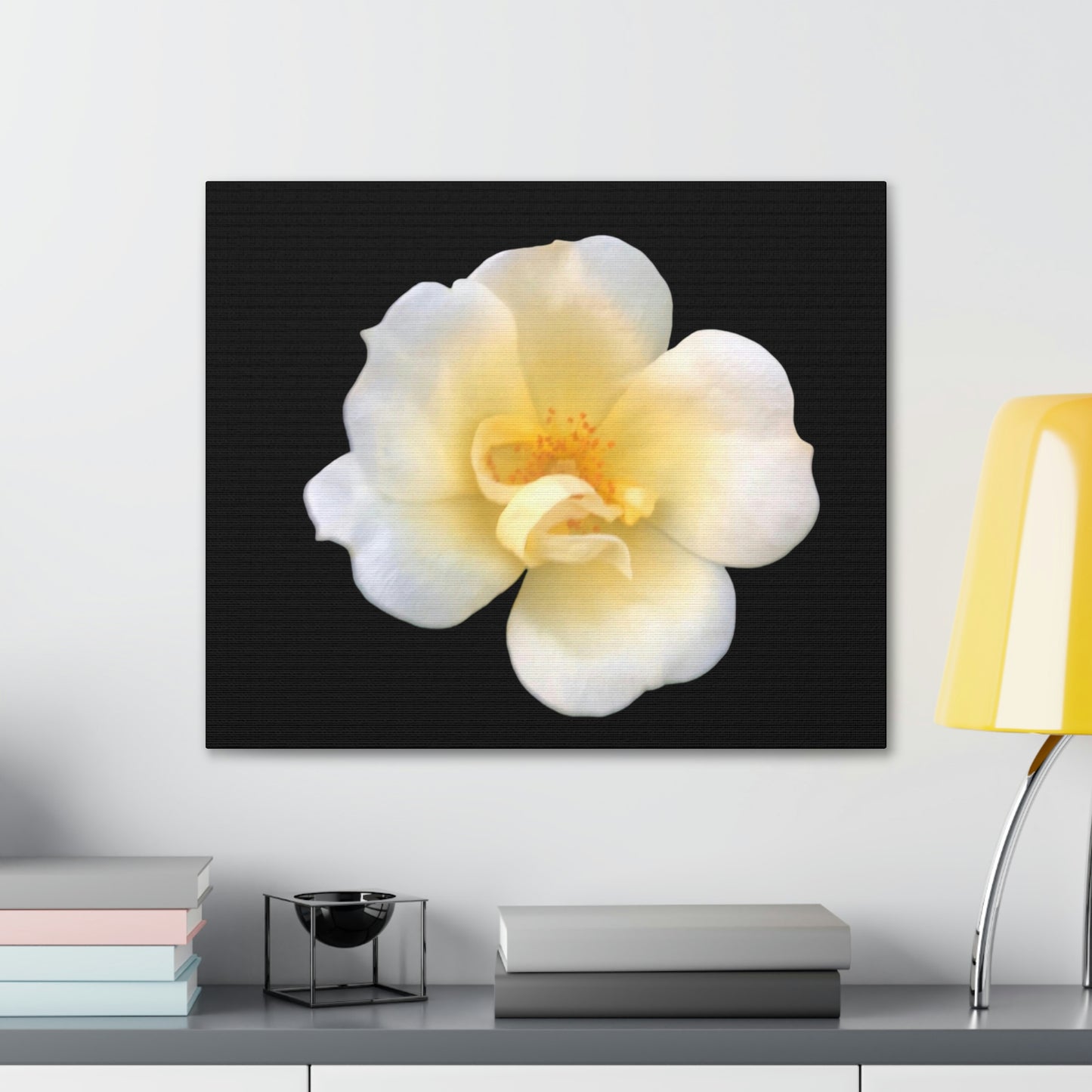 Delicate Yellow Rose print on Canvas Gallery Wrap