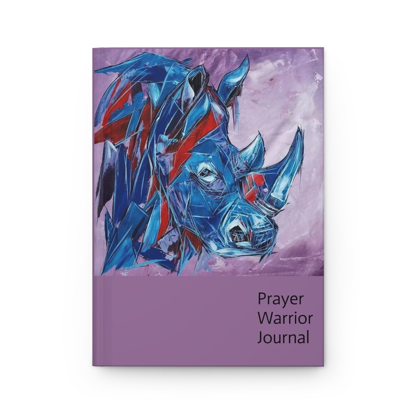 Prayer Warrior Journal with African Blue Rhino in a Hardcover Journal with African artwork designed and created by Wambi Joseph