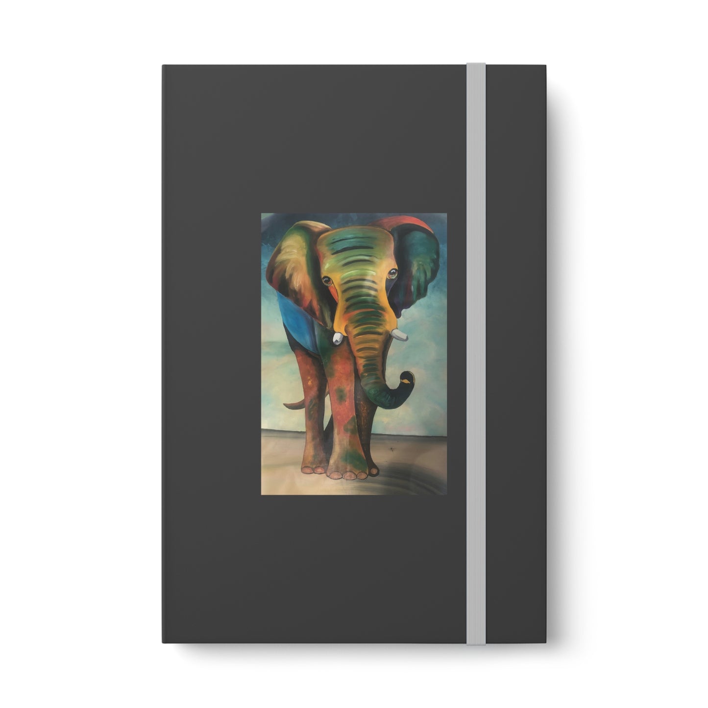 African Elephant Artwork on a Hardcover Notebook - 192 Ruled pages