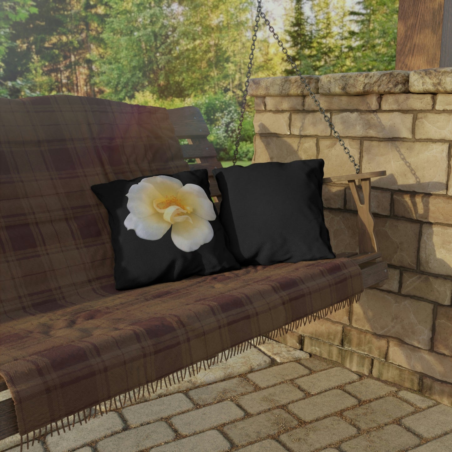 Sweet Yellow Rose Outdoor Pillows