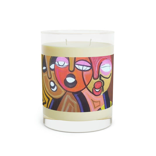 African Cubism Art by Wambi Joseph, - Scented Candle - Full Glass, 11oz