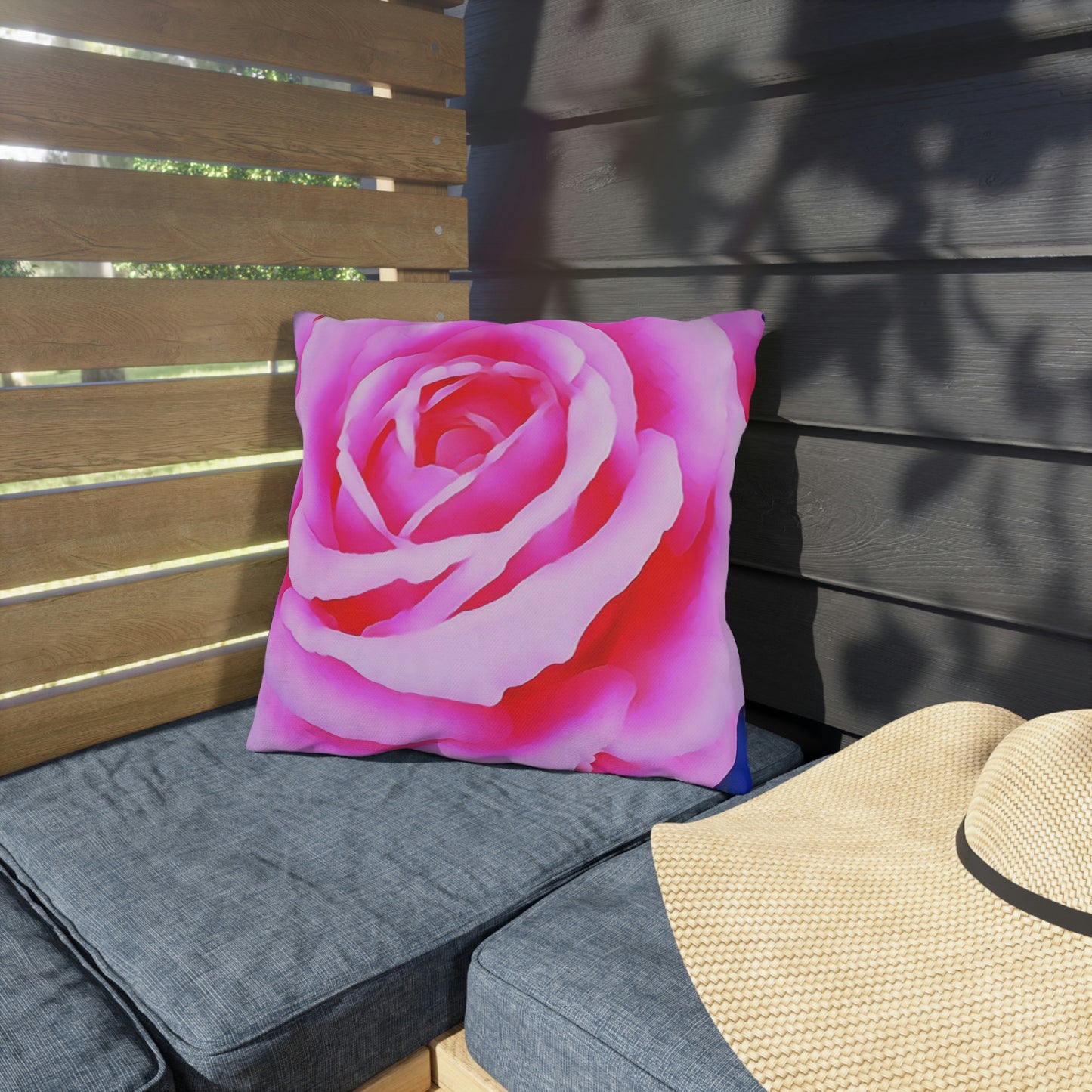 Pink Rose Outdoor Pillows