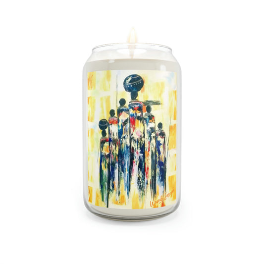 "The Villagers" by African Artist, Wambi Joseph - Scented Candle, 13.75oz