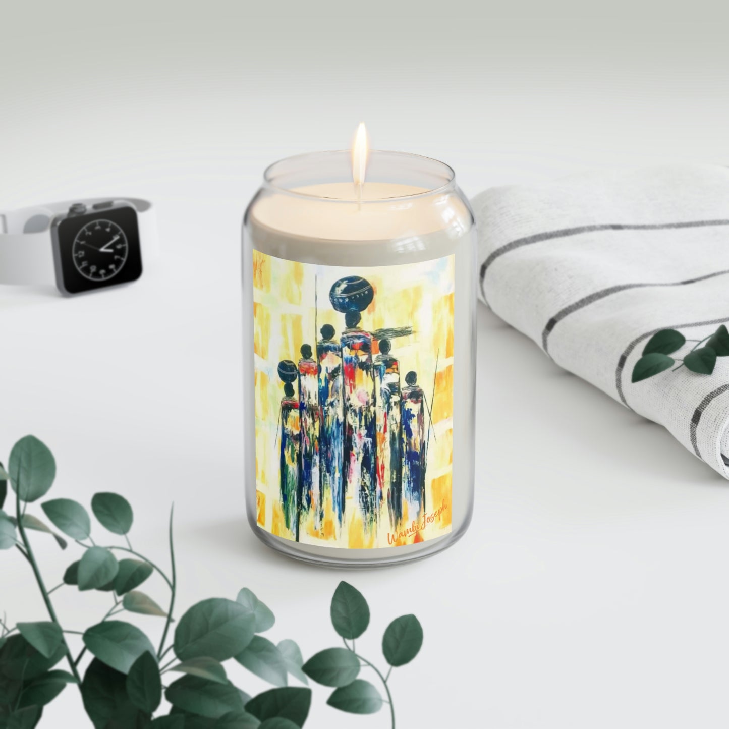 "The Villagers" by African Artist, Wambi Joseph - Scented Candle, 13.75oz