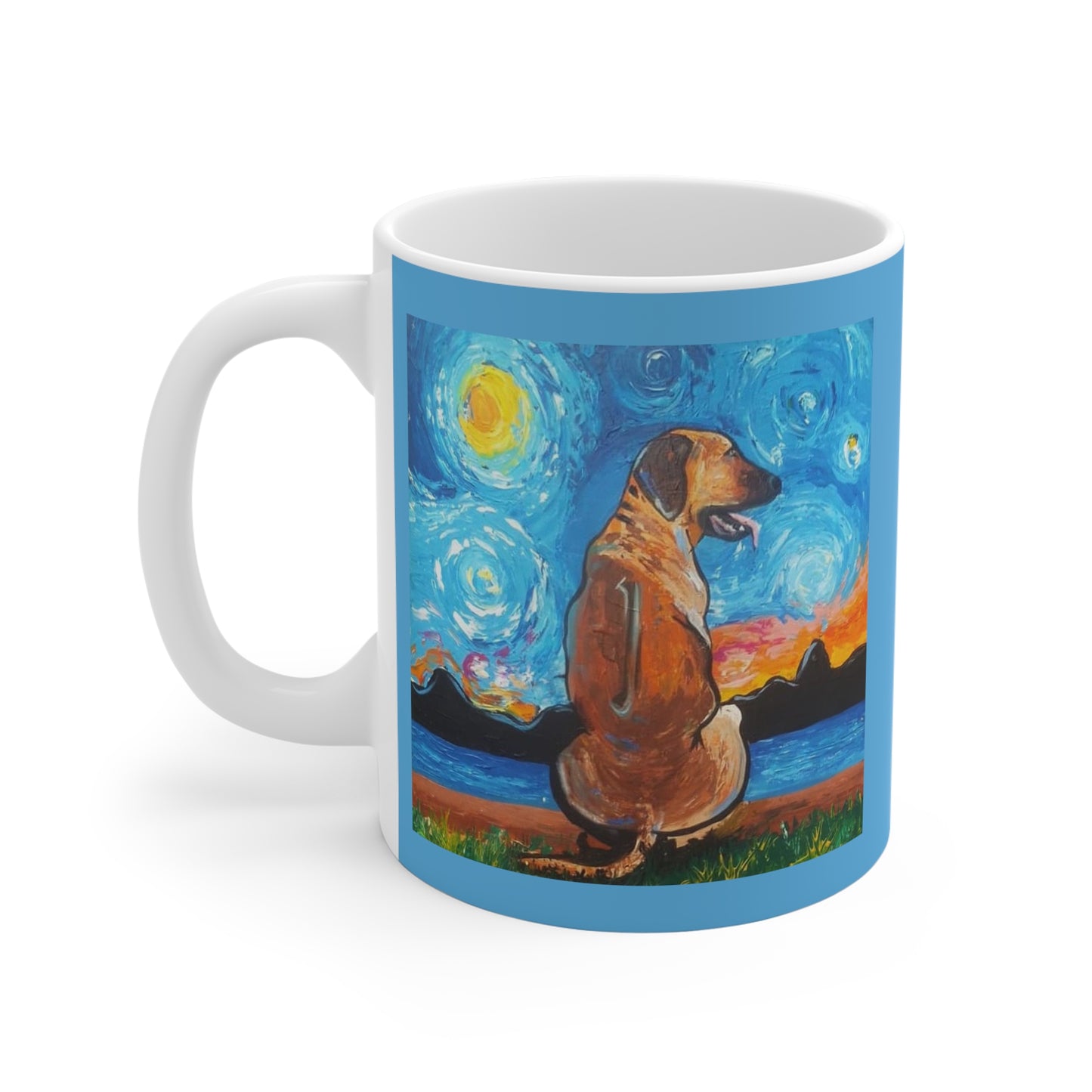 "Dog-Day Afternoon" Ceramic Mug with Artwork created and designed by African Artist, Wambi Joseph