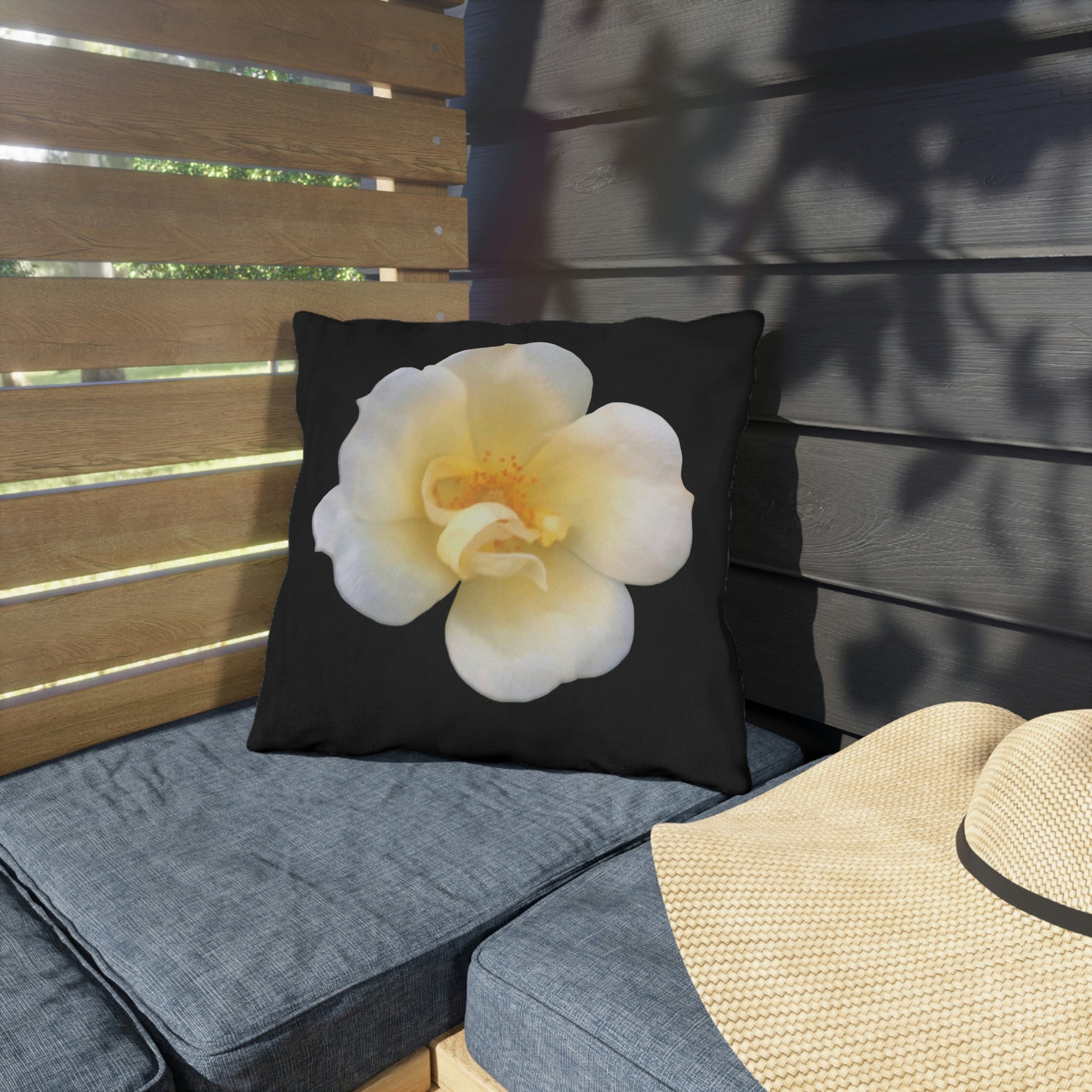 Sweet Yellow Rose Outdoor Pillows