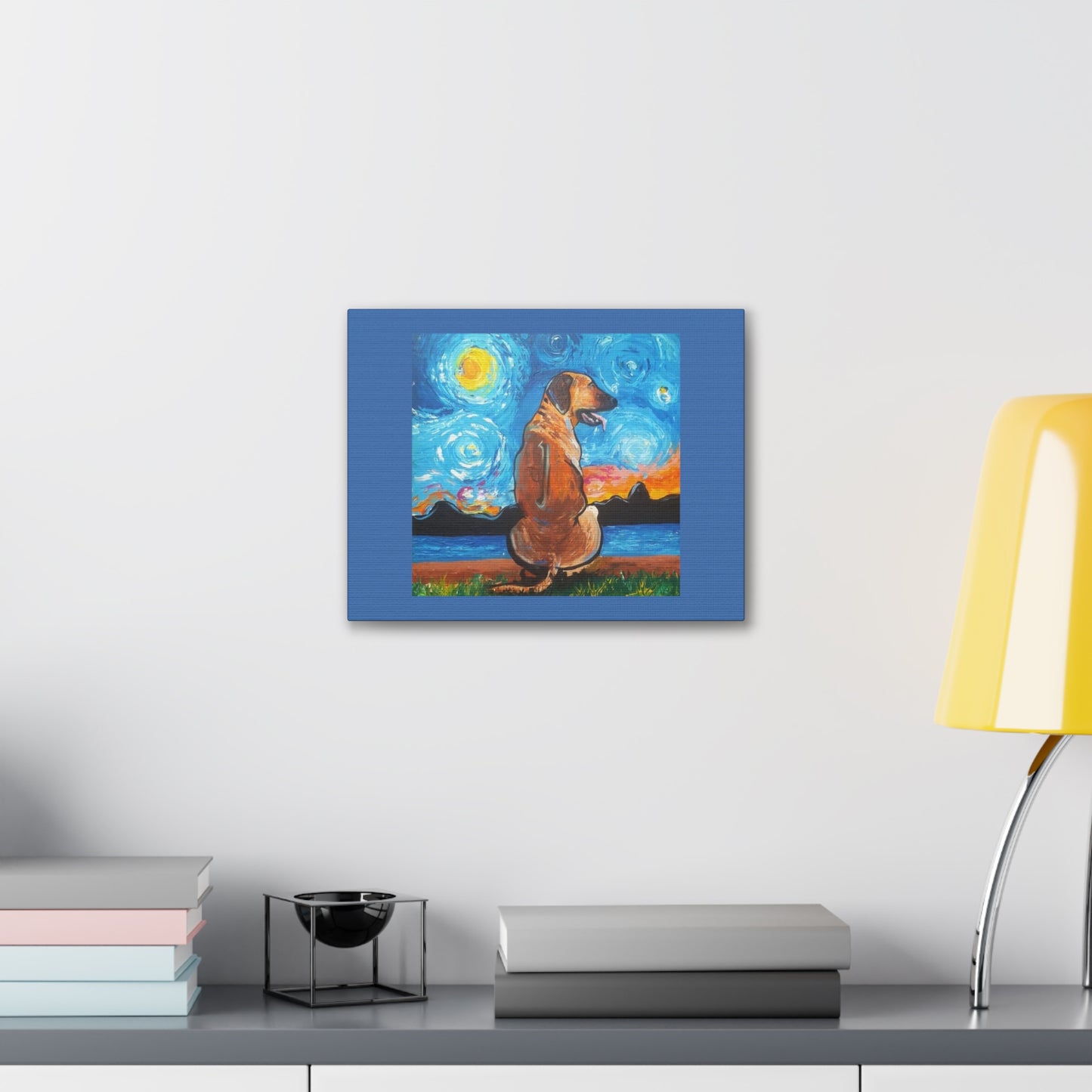 "Dog Day Afternoon" print by African Artist, Wambi Joseph on a Cotton Canvas Wrap