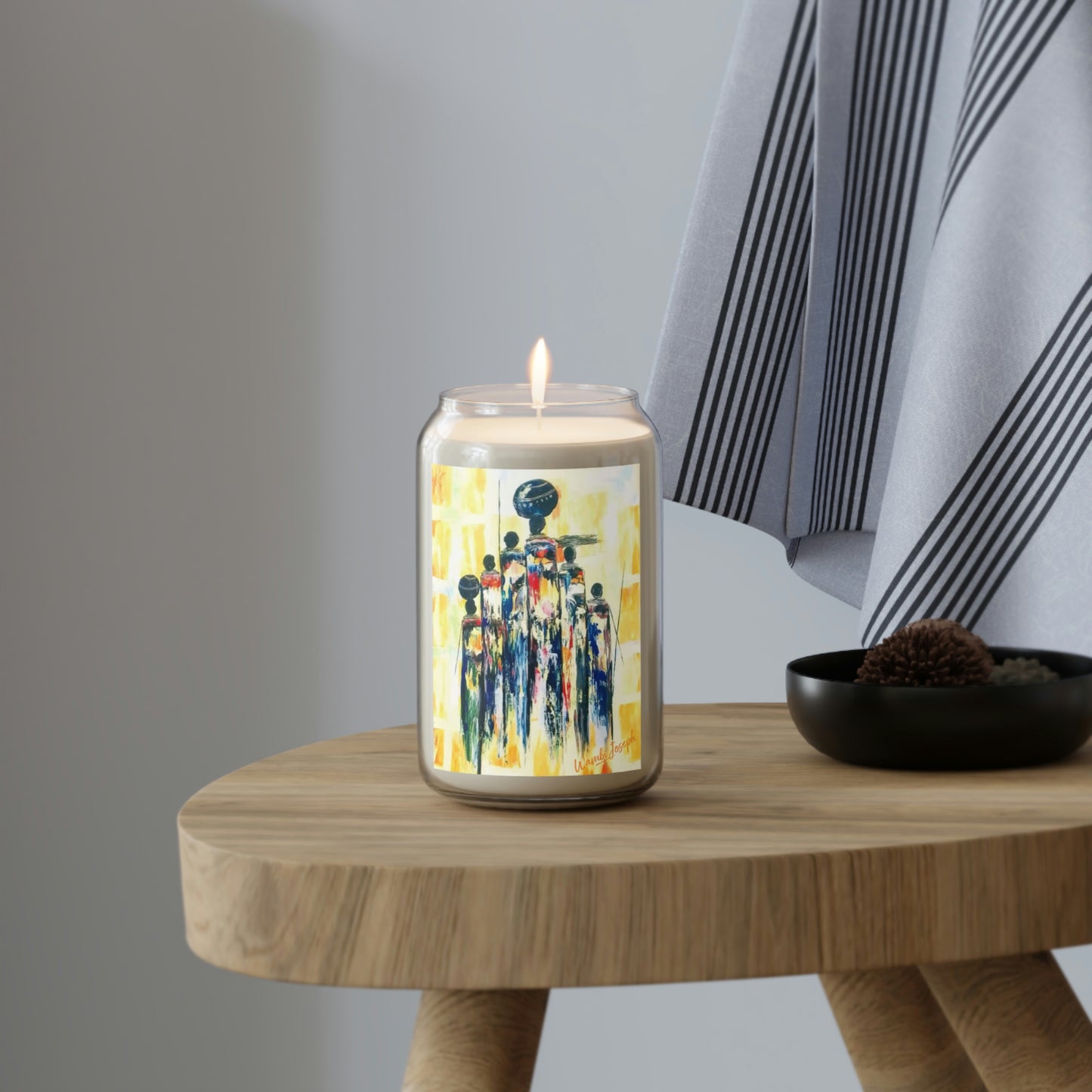 "The Villagers" by African Artist, Wambi Joseph - Scented Candle, 13.75oz