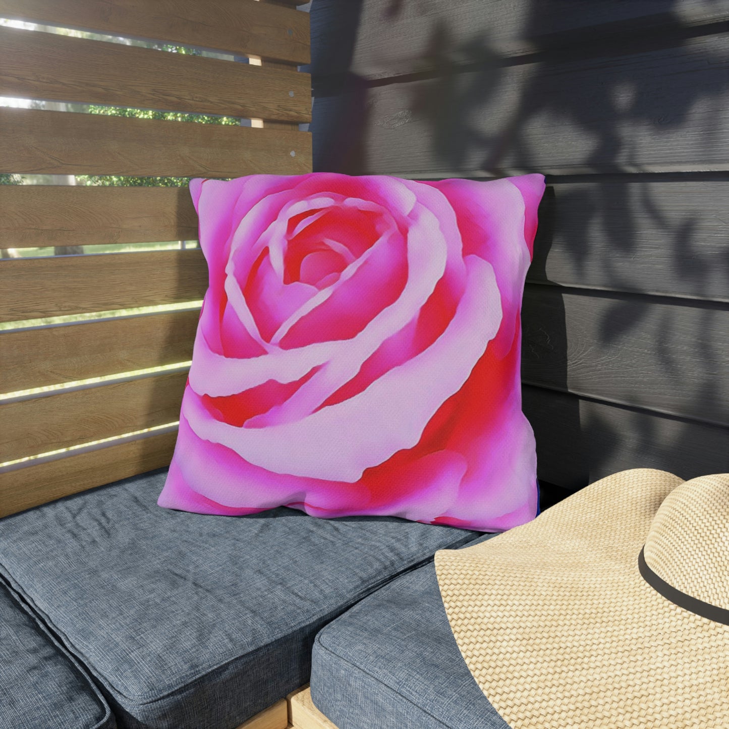 Pink Rose Outdoor Pillows