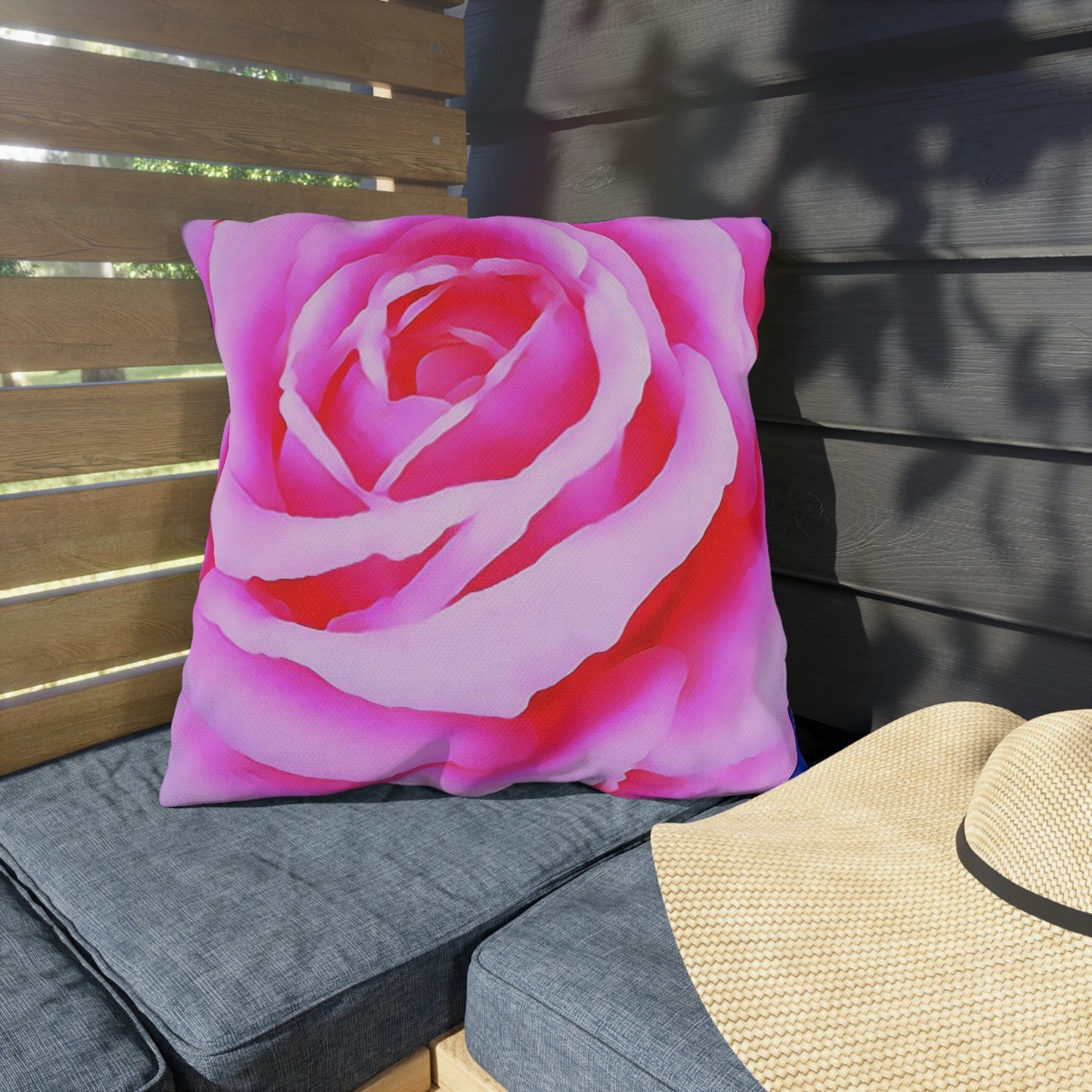 Pink Rose Outdoor Pillows